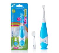 New brush-baby Baby Blue BabySonic Toddler Electric Toothbrush, Extra Soft bristles, 2 Minute Timer and LED Light up Toothbrush Head for Ages 0-3