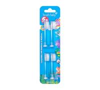 Brush-Baby - Kids Replacement Brush Heads, 6+ Years - for WildOnes and KidzSonic Brushes - DeepClean Replaceable Toothbrush Heads with LED, Pack of 4