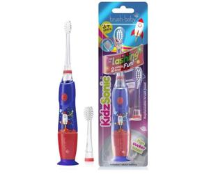 Brush-Baby - Rocket KidzSonic Kids Electric Toothbrush, 3+ Years - DeepClean Bristles, Suction Base - Fun Design with Flashing Disco Lights - 2 x Replacement Heads & 1 x AAA Battery