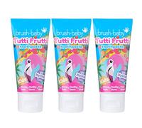 Brush-Baby Tutti Frutti Toothpaste for Kids | Stage 3 - Kids | 3+ Years | Delicious Fruity Flavour, with Xylitol & Fluoride for Strong Teeth, Healthy Gums & Fresh Breath | Pack of 3 x 50ml Tubes