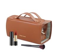 Brush Bag, Travel Bag, Roll-Up Makeup Bag, Foldable Makeup Bag, Foldable Makeup Bag with Removable Clear Compartments for Brushes and Toiletries, 9.84x4.72x4.72in, Multicolor