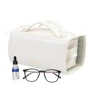 Brush Bag, Travel Bag, Roll-Up Makeup Bag, Foldable Makeup Bag, Foldable Makeup Bag with Removable Clear Compartments for Brushes and Toiletries, 9.84 x 4.72 x 4.72 inches, Multicoloured, White., Se