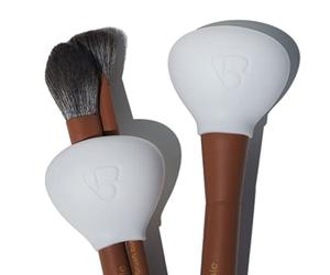 brush bubble Small Silicone Makeup Brush Covers for Travel, A Storage & Organizer Case for Brushes to protect Makeup Bag, Designed For Smaller Brushes, White, 2 Pack Set