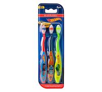 Brush Buddies Hot Wheels Manual Soft Bristled Toothbrush for Kids, Multi-Colored & Fun Toddler Toothbrushes, Anti-Slip Grip Handle, Children's Toothbrush, Kids Travel Toothbrush, 3 Pack