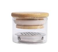 Brush Cleaner Cup for - Reusable Buckets That Jar, Sealed Glass Container with Lid | Tool Holder for Compact, AMM Cup