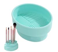 Brush Cleaning Set - Silicone Wash Basin Holder, Multifunction Cosmetic Wash Tray with Textured Pads, Brush Care Center | Portable Cleaner for My