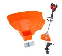 Brush cutter protection, protective cover for brush cutters, protective shield against foreign bodies and weeds for lawn mowers and brush cutters