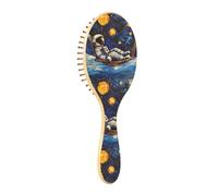 Brush Detangler Hair Brush - All Hair Types - Soft Bristles Glide Through Tangles with Ease A Simple Painting Of An Astronaut on A Hammock Looking at The Starry Night for Wet & Dry Hair