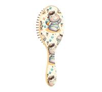 Brush Detangler Hair Brush - All Hair Types - Soft Bristles Glide Through Tangles with Ease Cute Hippo Girl for Wet & Dry Hair