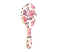 Brush Detangler Hair Brush - All Hair Types - Soft Bristles Glide Through Tangles with Ease Flower Plane Leaves Rose for Wet & Dry Hair