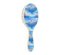Brush Detangler Hair Brush - All Hair Types - Soft Bristles Glide Through Tangles with Ease Flying Whale Flower for Wet & Dry Hair