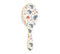 Brush Detangler Hair Brush - All Hair Types - Soft Bristles Glide Through Tangles with Ease Hedgehog Mushrooms Forest for Wet & Dry Hair