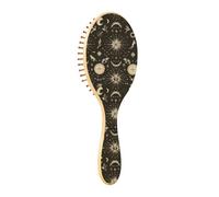 Brush Detangler Hair Brush - All Hair Types - Soft Bristles Glide Through Tangles with Ease Moon Zodiac Signs for Wet & Dry Hair