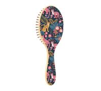 Brush Detangler Hair Brush - All Hair Types - Soft Bristles Glide Through Tangles with Ease Pink Yellow Leopards for Wet & Dry Hair