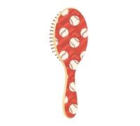 Brush Detangler Hair Brush - All Hair Types - Soft Bristles Glide Through Tangles with Ease Red Chevron Baseball for Wet & Dry Hair