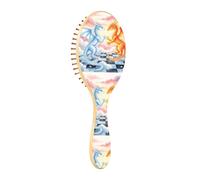 Brush Detangler Hair Brush - All Hair Types - Soft Bristles Glide Through Tangles with Ease Twin Dragons in The Clouds for Wet & Dry Hair