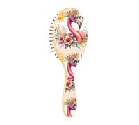 Brush Detangler Hair Brush - All Hair Types - Soft Bristles Glide Through Tangles with Ease Watercolor Flamingo for Wet & Dry Hair