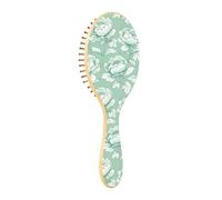 Brush Detangler Hair Brush - All Hair Types - Soft Bristles Glide Through Tangles with Ease White Flower Plane Leaves for Wet & Dry Hair