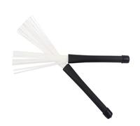 Brush Drumsticks Pair Retractable Drum Brush Sticks for Drums | Plastic and Nylon Build, Black and White Options, Lightweight Sturdy Feel, Ergonomic Handle, W111