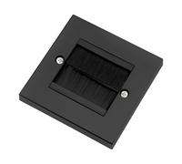 Brush Faceplate Black Cable Brush Outlet Wall Plate Single Gang Tidy Mount Face Plate Cable Pass Through Insert for Wires Cable Entry Hole Cover Wall Mount Panel