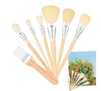 Brush for acrylic: soft synthetic fibre set, wide fan brushes, ergonomic wooden handle, precision mixing tools | make-up watercolour versatile workshop craft paint cor