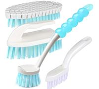 Brush for Cleaning, GIPTIME 4PCS Cleaning Brushes Includes Pan Cleaning Brush, Scrub Brush Comfort Grip, Clean Brush for Bathroom, Shoe Brush Track Groove Gap Cleaning Brushs Tool