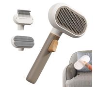 Brush for Dog Shedding, Non-Slip Comb with 3 Heads, Cat Comb and Brush for Dogs Undercoat - for Bathing, Short Hair, Long Undercoat, Pet Home, Apartment, Office Residence