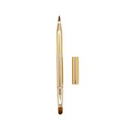 Brush for Double-ended Retractable Precision Application Lip Women | Metal and Synthetic Fibre, Portable Dual Ends, Golden Finish, Suitable for Lip Contour and Concealer Work