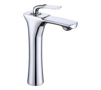 Brush Gold Bathroom Basin Faucet Black/Chrome Single Lever hot and Cold Basin Faucet Sink tap Basin Mixer Water tap Decked(Chrome Short) (Chrome Tall)