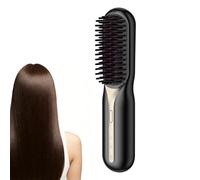Brush Hair Straightener - 4.3x3.7x19.8cm Cordless Rechargeable Styling Tool, Fast Heat Anti Scald Comb, 3 Temp Setting Straightening | Wife Girls Mother Home Outdoor Vacation Morning Rush Travel