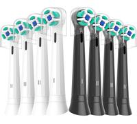 Brush Heads Compatible with Oral B iO 2 3 4 5 6 7 8 9 10 Series Electric Toothbrushes, Soft Toothbrush Head Fits for iO Ultimate Radiant Gentle Series, 8Pcs White+Black