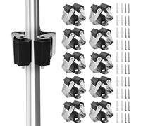 Brush Holder,10 Pack Broom Holder Wall Mounted Brush Hook Broom Bracket Heavy Duty Garden Tool Storage Sweeping Clip Mop Holder Organiser Umbrella Holder for Kitchen Bathroom Closet Garden Garage