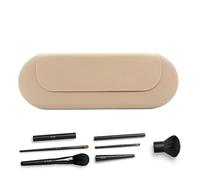 Brush Holder Case - Cosmetic Storage Carrier, Portable Silicone Brush Holder, Adjustable Travel-Friendly Beauty Storage Tool, Multi-Purpose Compact Make-Up Accessories, Bag for Re, khaki, see
