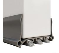 Brush-Incorporated Door Bottom Seal Strip for Residential Interiors Providing Soundproofing Draft Control Dust Exclusion and Pest Barrier (gray)