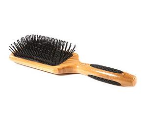 Brush - Large Square Paddle Brush Cushion Light Wood Handle Nylon Bristle Bass Brushes 1 Brush