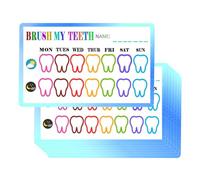 Brush My Teeth Reward Cards,2x3.5 Inch Educational Teeth Brushing Chart Brush Incentives,Teeth Brushing Weekly Tracker Behavior Finish Cards (50 Pcs)