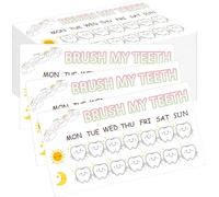 Brush My Teeth Reward Cards for Tooth Brushing Education Tracker | 50pcs Behavior Finish Incentives Educational, Dental Hygiene Reward for Teeth Brushing Weekly Tracker Chart Cards