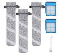 Brush Roll Filter Replacement for Bissell Crosswave OmniForce EDGE 3930F/3933/v2/3999z Cordless Multi-Surface Hard Floor Cleaner Wet Dry Vacuum Accessories, 3 Brush Rolls, 2 Filters, 1 Cleaning Brush