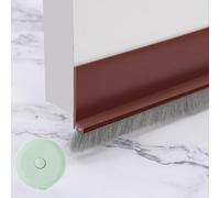 Brush Seal, Self-Adhesive Door Seal, Universal Floor Seal for Interior Doors, Draught Protection, Dust Seal, Easy Assembly, Adjustable for Various Door Gaps (1 m x 5.3 cm) (Brown)