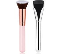 Brush Set 2PCS Blush Brush & Foundation Brush Super Soft with Dense Synthetic Bristles Create a Flawless Look Easy to Carry Beautiful Taste Flawless Makeup Brush SHS