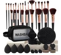 Brush Set Make Up | Professional Powder Brush With Bag | Travel Organization for Offices Everyday Holiday Christmas Wedding Home Vanity Bridal