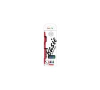 Pentel Arts Brush Sign Pen Wallet, 4 pens, Black, Red, Blue & Green, (1 of each)