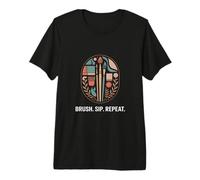 Brush Sip Repeat Paint and Sip Artist Art Premium T-Shirt