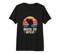 Brush Sip Repeat Paint and Sip Artist Art Premium T-Shirt