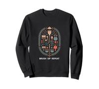 Brush Sip Repeat Paint And Sip Artist Art Sweatshirt