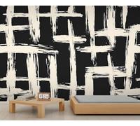 Brush Strokes Mural Abstract Wallpaper Simple Strokes Wall Mural Oversized Wall Poster Style Playroom Cafe Decor Poster Background Decor (Non-self-Adhesive)