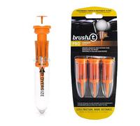 Brush T Premium Plastic Golf Tees, Orange Oversize 3-Pack, Size 2.4”, Unbreakable Innovative Design, Consistent Height, Perfect Golf Gift for Men and Women. Golf Tees, Works With Any Golf Ball