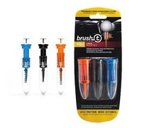 Brush T Premium Plastic Golf Tees, Unbreakable Innovative Design, Consistent Height, Perfect Golf Gift for Men and Women. Golfing Tees, Works with Any Golf Ball