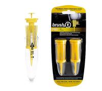 Brush T Premium Plastic Golf Tees, Yellow XLT 2-Pack, Size 3 1/8", Unbreakable Innovative Design, Consistent Height, Perfect Golf Gift for Men and Women. Golfing Tees, Works With Any Golf Ball