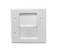 Brush Wall Plate Port Insert Cover Single Gang Bristles Brush Plate Port Insert Outlet Mount Panel Enduring Cable Passthrough Outlet Cable Entry